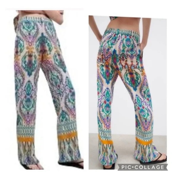 Zara Pants - ZARA boho feel pants light weight. Beautiful colors Size M